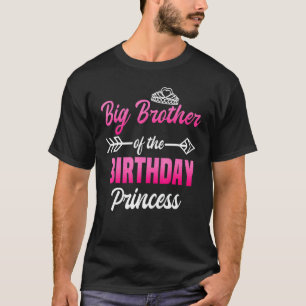 Camiseta Grande Irmão Da Festa De Princesa De Aniversário C