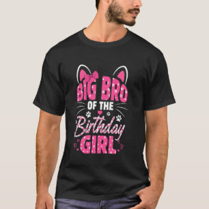 Camiseta Grande Irmão Da Gata Da Festa De Aniversário Famíl
