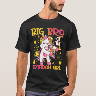 Camiseta Grande Irmão Da Rapariga De Aniversário A Fogar