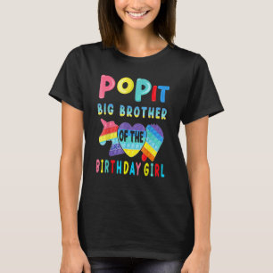 Camiseta Grande Irmão Da Rapariga De Aniversário Pop It Uni