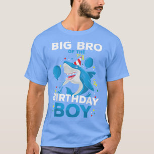 Camiseta Grande Irmão do Bairthday Boy Shark Ocean Coing F