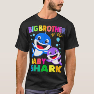 Camiseta Grande Irmão Do Bebê Tubarão Aniversário Grande Ir