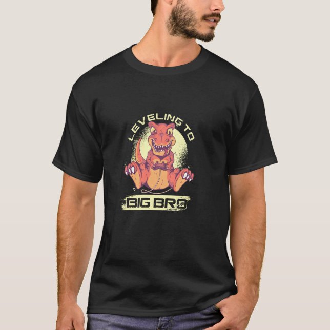 Camiseta Grande Irmão Gamer T Rex Promoveu Gravidez Ann (Frente)