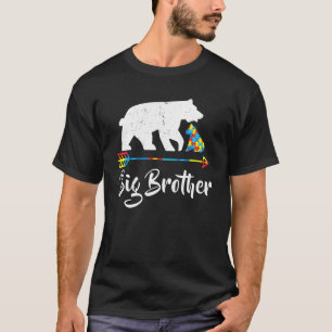 Camiseta Grande Irmão Urso Autismo Consciência Orgulhosa Au