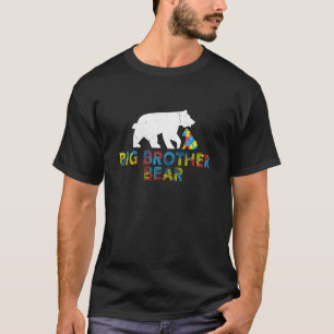 Camiseta Grande Irmão Urso Autismo Consciência Orgulhosa Au