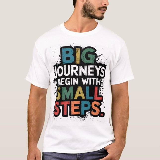Camiseta Grande jornada começa com pequenos passos (Frente)