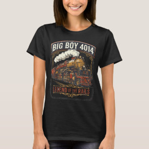 Camiseta Grande locomotiva a vapor boy 4014 trem vintage