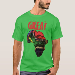 Camiseta Grande Mapa da África design de cores tradicionais