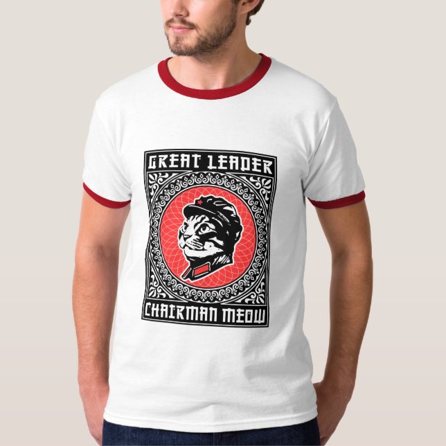 Camiseta Grande Meow do presidente do líder (Frente)