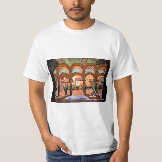 Camiseta Grande Mesquita, Córdoba, Espanha em um T-Shirt (Frente)
