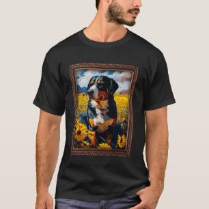 Camiseta Grande Montanha Suíça Pintura Flor De Girassol M