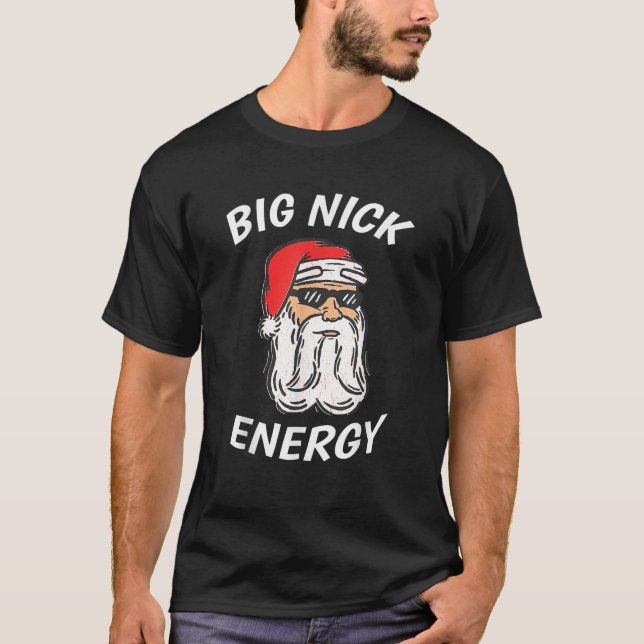 Camiseta Grande Nick Energy Papais noeis Engraçados, Crista (Frente)