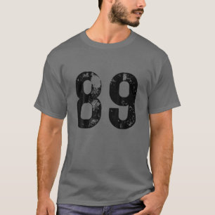 Camiseta Grande Número 89 Para Aniversário Oitenta Nove Mer
