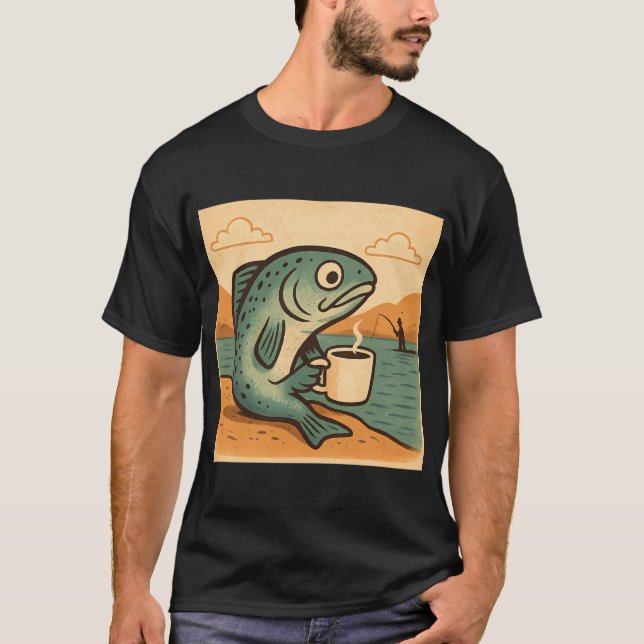 Camiseta grande onda de árvores (Frente)