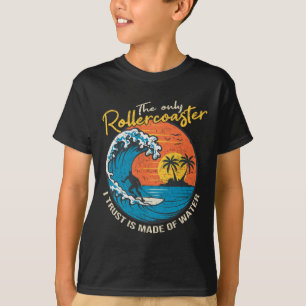 Camiseta Grande Onda de Surf Gráfico Design Oceano Para M S