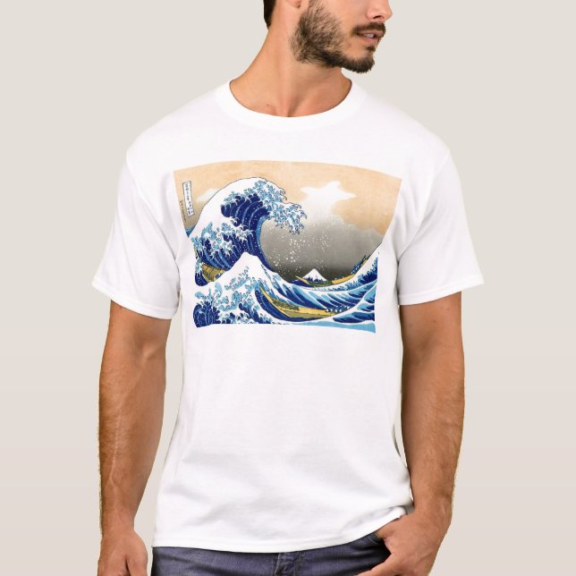 Camiseta Grande onda fora do ~ Hokusai de Kanagawa (Frente)
