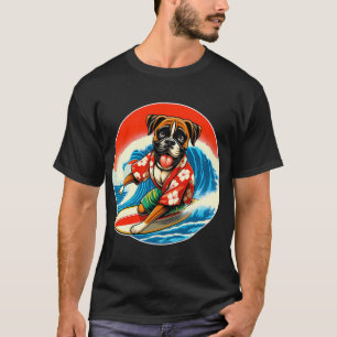 Camiseta Grande Onda Kanagawa Cão Boxer Surfe