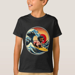 Camiseta Grande Onda Kanagawa Salsicha Dachshund Cachorro S