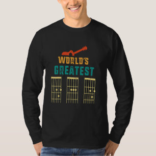 Camiseta Grande Pai D A D Chord Vintag do Mundo Guitarista