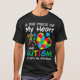 Camiseta Grande Peça Coração Tem Neto Autista Conscientizaç
