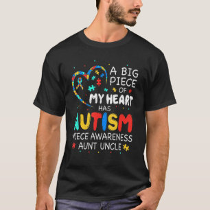 Camiseta Grande Pedaço Do Meu Coração Tem Autismo Conhecime