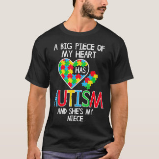 Camiseta Grande Pedaço Do Meu Coração Tem Autismo Conhecime