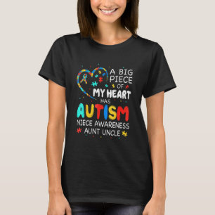 Camiseta Grande Pedaço Do Meu Coração Tem Autismo Conhecime