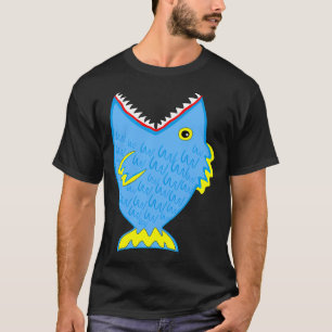 Camiseta Grande peixe azul dentuço