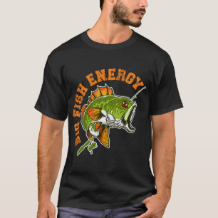 Camiseta Grande Peixe Energia Habilidades Engraçadas de Pes