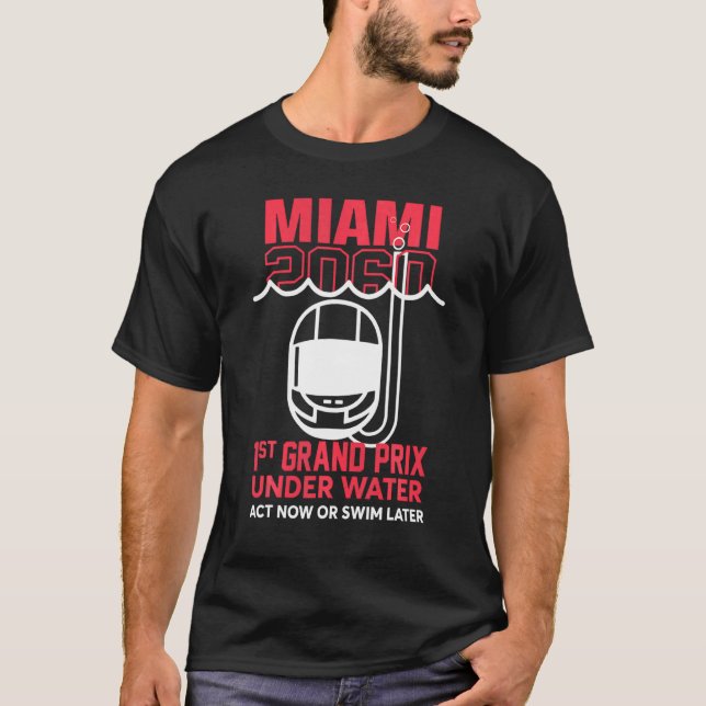 Camiseta Grande Prêmio Da rua Miami 2060 Com Lei Da Água Ag (Frente)