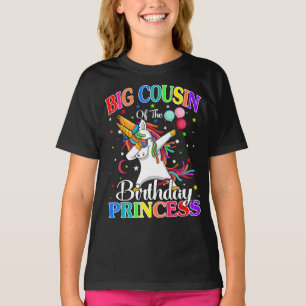Camiseta Grande Primo Da Princesa De Aniversário Unicórn
