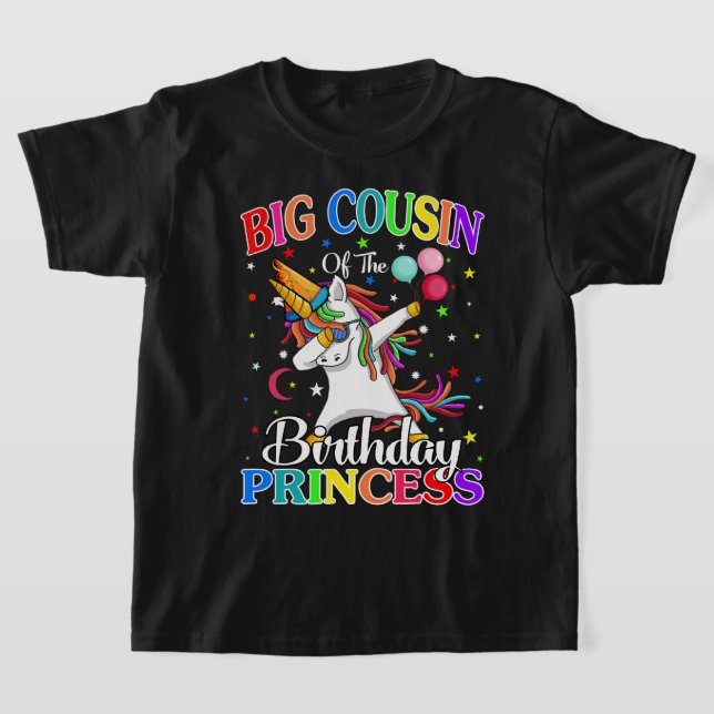 Camiseta Grande Primo Da Princesa De Aniversário Unicórn (Postura )