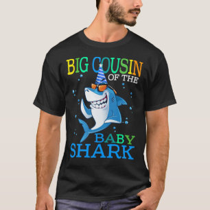 Camiseta GRANDE PRIMO Do Bebê Shark Birthday Brother Shar