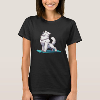 Camiseta Grande Pyrenees Cachorro Yoga Meditação Divertida