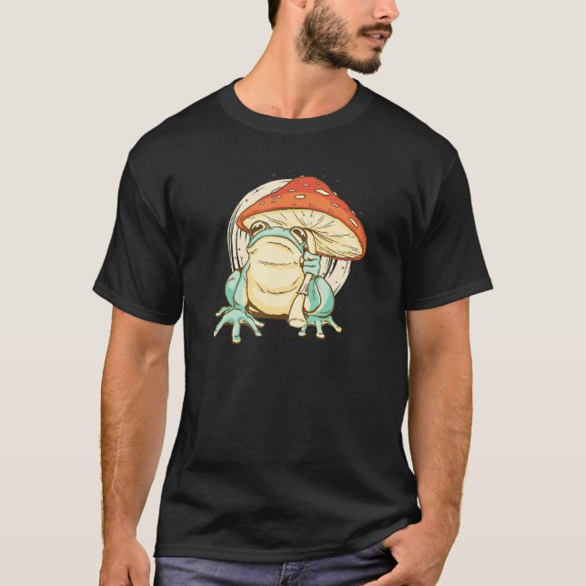 Camiseta Grande Sapo Com Gráfico De Guarda-Chuva De Cogumel (Frente)