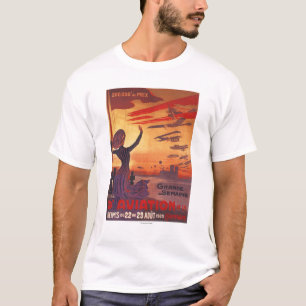 Camiseta Grande semana da aviação - poster de ondulação