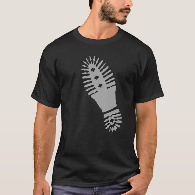 Camiseta Grande) t-shirt cinzento de Bootprint ( (Frente)