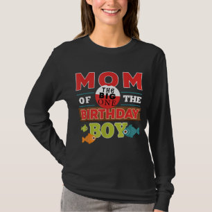 Camiseta Grande Tema de Pesca Mãe do Garoto de Aniversário