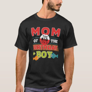 Camiseta Grande Tema de Pesca Mãe do Menino do Aniversário 