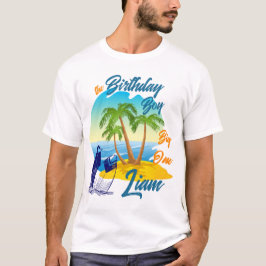 Camiseta Grande Tema de Praia para Menino no Aniversário co