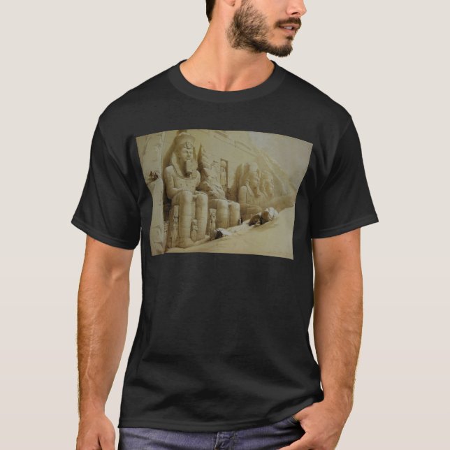 Camiseta Grande templo Aboo Simbel de David Roberts (Frente)