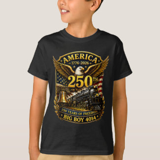 Camiseta Grande Trem do Menino 4014 EUA 250º Aniversário Pa