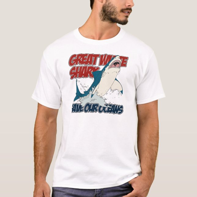 Camiseta Grande tubarão branco (Frente)