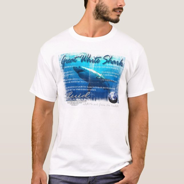 Camiseta Grande tubarão branco por Arteology (Frente)