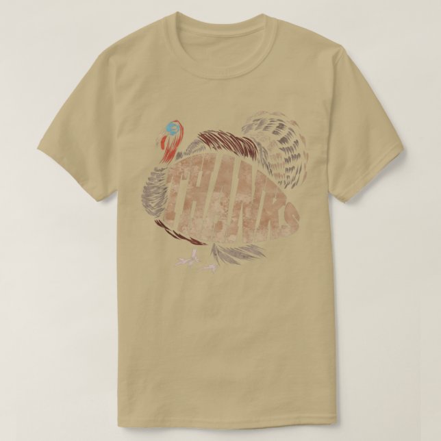 Camiseta Grande Turquia Dizendo Obrigados Para Ação De Graç (Frente do Design)