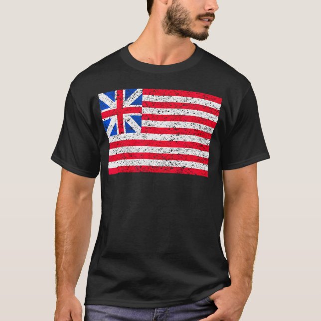 Camiseta Grande União Bandeira América Patriótica Afastada (Frente)