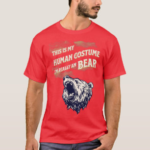 Camiseta Grande urso Esta é a minha fantasia humana Eu sou