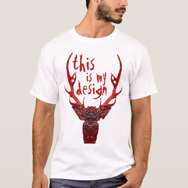 Camiseta Grande veado de Hannibal - este é meu design (Frente)