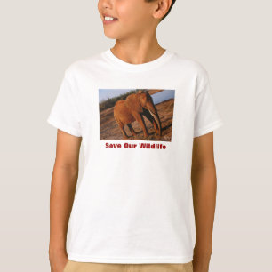 Camiseta Grande Vermelho Salva Nossa Vida Selvagem