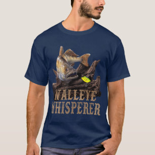 Camiseta Grande Walleye Com Caminho De Desenho De Pesca